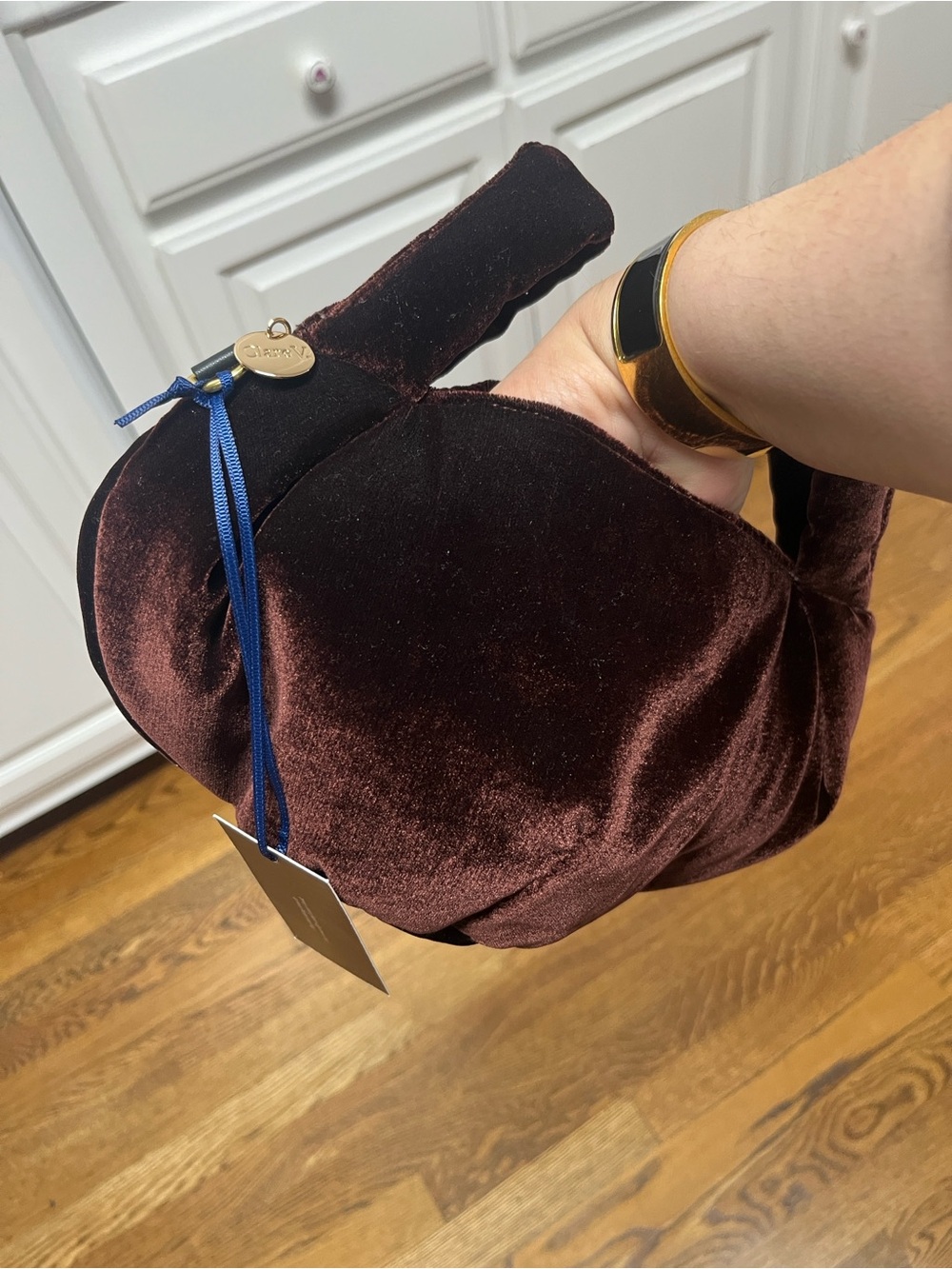 Clare V chocolate CHOU CHOU velvet brown luxurious bag